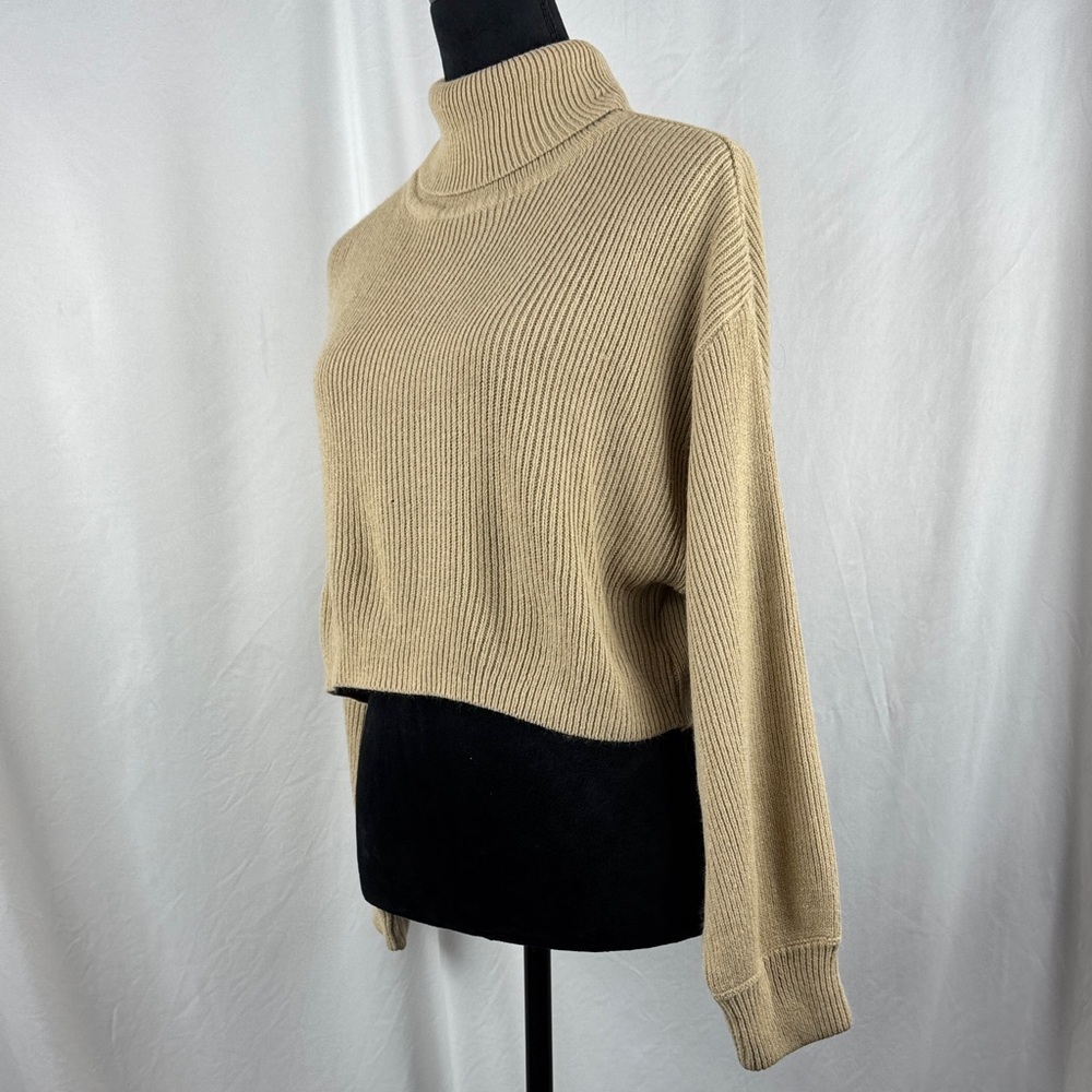 Divided Beige Cropped Turtleneck Sweater - Picture 2 of 3